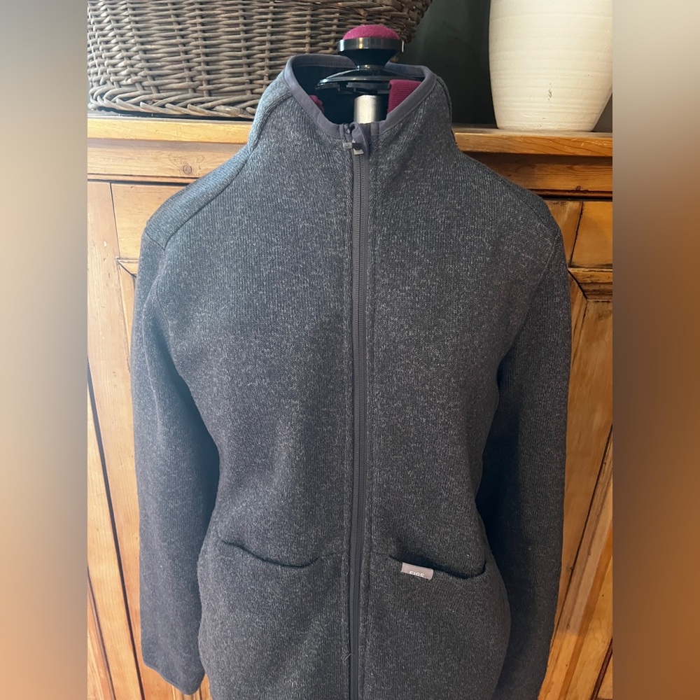 FIGS On Shift Sweater Jacket Charcoal Gray